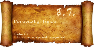 Borovszky Tünde névjegykártya