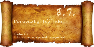 Borovszky Tünde névjegykártya