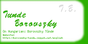 tunde borovszky business card